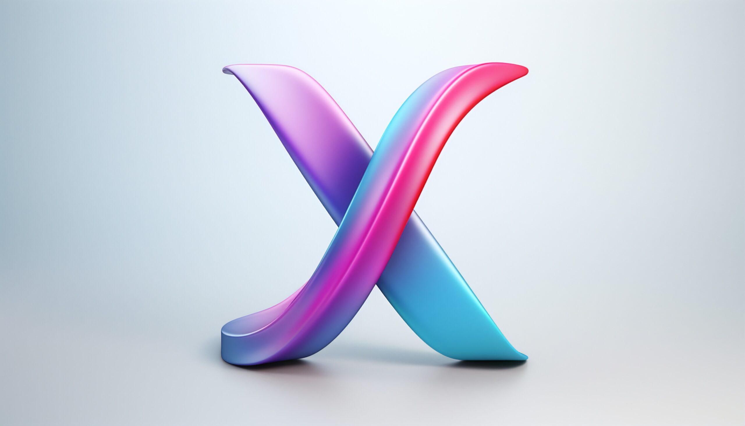 the letter x is made up of colored liquid